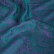 日本进口20姆米绿紫红，欧式织锦提花真丝棉，混纺面料设计师布料
