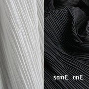 高档特殊肌理 黑白百叶褶皱软儒百褶雪纺 设计师造型化纤服装面料