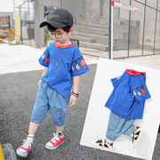 童装男童套装夏装2023儿童韩版帅气短袖两件套夏季宝宝洋气潮