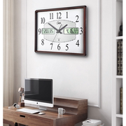 康巴丝万年历钟表挂钟客厅方形办公电波钟中式电子时钟壁钟墙钟