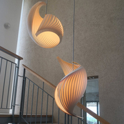 LOFT吊灯日式餐厅创意海螺艺术挑空别墅公寓客厅复式旋转楼梯吊灯