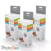 photobee便携式照片打印机防水背胶型相纸三盒(108张)