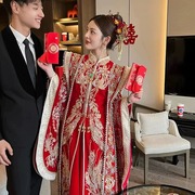 新中式凤冠霞帔秀禾服女2024年结婚礼服中式新娘服龙凤褂秀禾