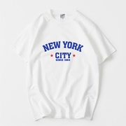 NEW YORK CITY字母印花T恤男女情侣装夏季百搭宽松休闲短袖打底衫