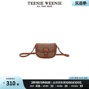 teenieweenie小熊春季时髦格纹斜挎包通勤时尚休闲女包