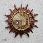 现代欧式镜子壁挂镜客厅装饰镜，背景墙玄关镜，太阳装饰镜墙面壁炉镜