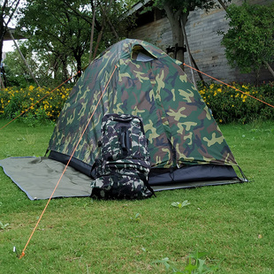 帐篷双层迷彩轻量化暴雨一单兵，1单人野营徒步露营防雨小户外专业