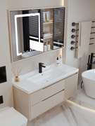 卫生间实木浴室柜陶瓷一体，脸盆洗柜组合洗手盆柜，智能洗漱台卫浴柜