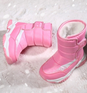 童鞋女童雪地靴2023冬季女孩保暖加绒防水儿童，棉鞋中大童长筒棉靴