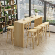 北欧实木吧台桌家用小吧台，客厅隔断高脚桌靠墙，吧台餐桌长条桌窄桌