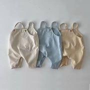 韩版夏季ins婴童背带裤婴幼儿吊带裤男女宝宝可爱休闲背带裤