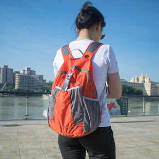 户外可折叠皮肤包轻便(包轻便)双肩包女夏旅行运动小包旅游超轻薄背包双肩