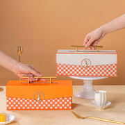 中秋月饼礼盒兔标手提硬盒冰皮月饼空包装盒创意高档特产彩盒
