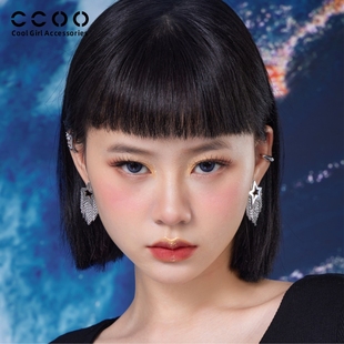 CC&OO五角星流苏耳环女小众设计感高级2023年耳钉925银针耳饰
