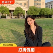 黑色防晒衣女款夏季2024年宽松休闲透气防紫外线薄款开衫外套