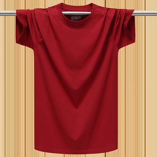 夏季T恤纯棉圆领打底汗衫纯色枣红色短袖t恤男女款莫代尔半袖上衣