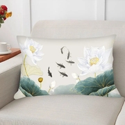 抽象花卉抱枕十字绣枕套，2024精准印花三边拉链家用沙发抱枕套