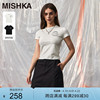 MISHKA美式高街设计休闲感圆领短袖t恤女2024夏季短款修身款