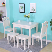 小户型折叠餐桌可伸缩餐桌椅，组合现代简约家用多功能长方形饭桌子