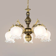 吊灯客厅灯欧式复古创意美式古铜色卧室，吸顶灯玻璃灯具艺术装饰灯