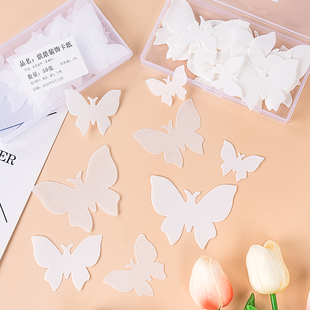 白色蝴蝶威化纸糯米卡纸蛋糕烘焙装饰品摆件装扮彩色蝴蝶插件