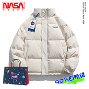 NASA羽绒服男白鸭绒工装外套男冬季国潮宽松加厚防寒服保暖面包服