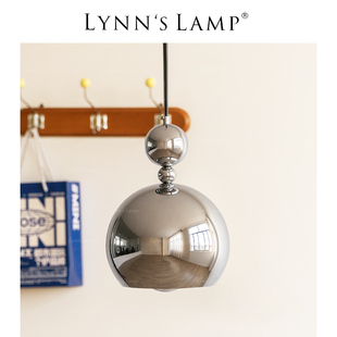 Lynn's立意 包豪斯银色床头吊灯 简约现代卧室单头玄关阳台灯具