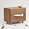 北美黑胡桃实木纸巾盒吉祥鸟，创意客厅餐厅茶几，家用办公木制抽纸盒