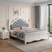 实木床美式床1.8米白色公主现代简约储物软靠双人婚床卧室主卧床