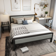 简约现代铁艺床，双人床1.5m大铁架床宿舍单人床，公寓出租房铁床