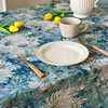 欧式复古风蓝色桌布美式轻奢加厚涤棉餐桌布客厅茶几台布装饰盖布