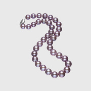 爱迪生珍珠S925银紫色珍珠塔链强光淡水珍珠项链送妈妈礼新年礼物