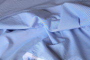 意大利进口蓝白条纹100%棉府绸，面料设计师衬衫，连衣裙服装布料色织