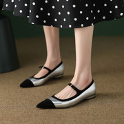 sixmadden2023春季女鞋欧美尖头，平跟浅口单鞋，玛丽珍鞋皮鞋smb160