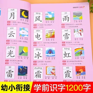 识字书幼儿认字卡片幼儿园学前班大班中班小班学前宝宝识字认字1200字看图学汉字儿童启蒙早教神器幼小衔接入学准备一日一练练习