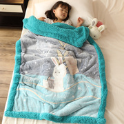 珊瑚毛毯子双层儿童午睡牛奶法兰绒毯小被子婴儿宝宝加厚保暖冬季