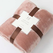 hj毛毯法兰绒加厚毯子，空调毯双人床单夏季毛巾被，纯色沙发珊瑚绒毯