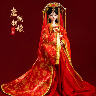 娃之恋60cm娃娃古装中国风新娘婚纱宫廷换装女孩玩具压床结婚礼物