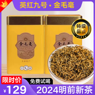 英红九号金毛毫2024新茶特级英德红茶，广东特产一级茶叶春茶500g