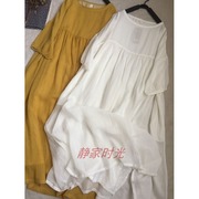 白色棉麻连衣裙夏季苎麻仙女裙子超仙森系长裙海边度假三亚沙滩裙