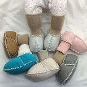 羊皮毛一体婴儿学步鞋秋冬袜鞋6-12个月男女，宝宝加厚软底防滑棉靴