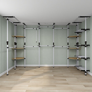 简易衣柜挂式收纳组装衣橱钢架结构到顶挂杆家用卧室置物架开放式