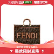 美国直邮fendi女士尼龙单肩包购物袋设计师，牛皮真皮