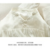 白色v领七分袖宽松显瘦长连衣裙夏季苎麻，手工扣仙气双层显瘦