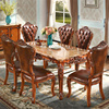 欧式大理石餐桌长方形家用实木，美式1.8米西餐桌椅2米小户型