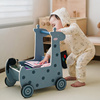 爱升宝宝木制长颈鹿学步车婴儿，手推车积木玩具婴幼儿收纳车