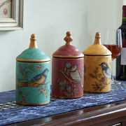 美式储物罐摆件创意陶瓷摆设，样板房家居饰品，欧式玄关装饰品收纳罐