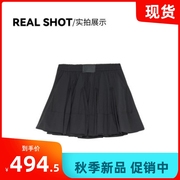 REVAN芮范2023夏季设计师款甜酷俏皮黑色蓬蓬短裙RN31501195