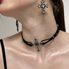 1JINN M2M  小众复古十字架组合项链串珠项圈 choker欧美风锁骨链