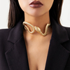 欧美风格金属几何蟒蛇项链 夸张时尚冷淡风潮流个性女配饰品